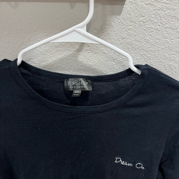 Topshop black long sleeve crop top - Picture 1 of 2